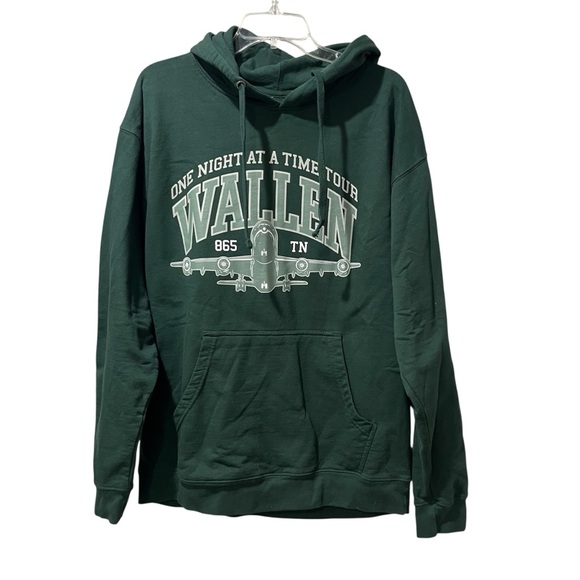 Morgan Wallen Hoodie Sweatshirt Green One Night At A Time World Tour Large - Picture 1 of 7